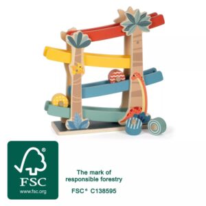 Piste de billes « Dino » FSC 100% | Motricité | Jouets en bois