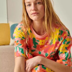 Pyjama Long Coton BIO - Allamanda Rose