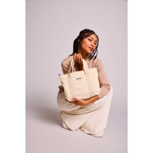 Mini cabas Louise Velours Beige