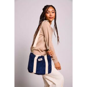 Mini cabas Louise Velours Marine