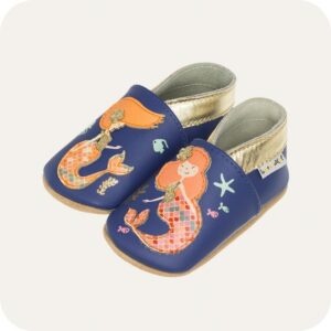 Chaussons bébé cuir souple – Lait et Miel "Sirènes"