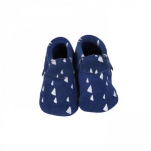 Chaussons bébé cuir souple – Lait et Miel "Suede marine"