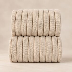 Collants coton côtellé couleur Lin